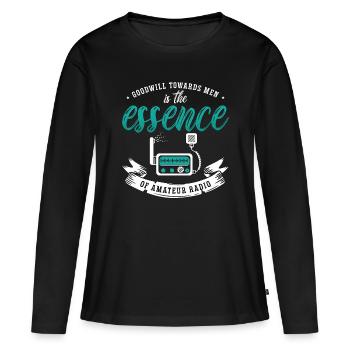 Ham Radio Goodwill Towards Men Antenna Radio Tower - Women's Premium Organic Long Sleeve Shirt - black - Front - Julia (174cm)