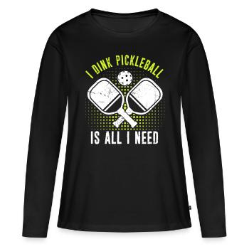 Joueur de pickleball Dinking est tout ce dont j’ai besoin Saison - T-shirt manches longues Premium bio Femme - noir - Devant - Julia (174cm)