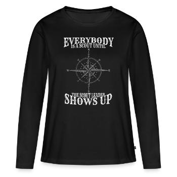 Scouting Group is a Scout Leader Girl Scouts Team - Women's Premium Organic Long Sleeve Shirt - black - Front - Julia (174cm)