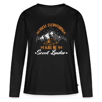 Scouting Group Cancel I will be a Scout Leader - Women's Premium Organic Long Sleeve Shirt - black - Front - Julia (174cm)