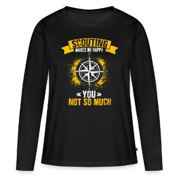 Group makes me happy Girl Scout Leader Boy Scouts - Women's Premium Organic Long Sleeve Shirt - black - Front - Julia (174cm)