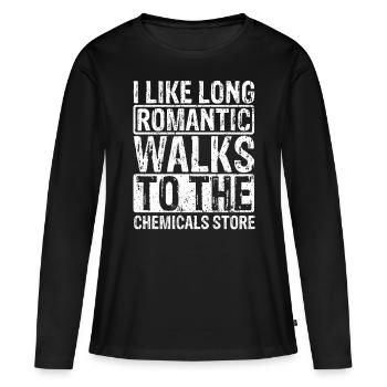Taxidermiste Longues promenades romantiques Magasin Taxidermie - T-shirt manches longues Premium bio Femme - noir - Devant - Julia (174cm)