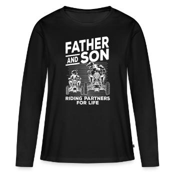 Quad Père et fils Partenaires de conduite pour la vie - T-shirt manches longues Premium bio Femme - noir - Devant - Julia (174cm)