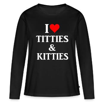 I Love Titties and Kitties Giftamericaremingtonamm - Women's Premium Organic Long Sleeve Shirt - black - Front - Julia (174cm)