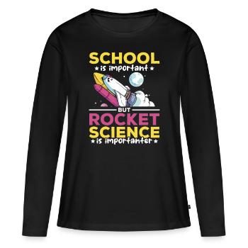 Space Exploration Space Travel Spaceship Rocket Sc - Frauen Premium Bio Langarmshirt - Schwarz - Vorne - Julia (174cm)