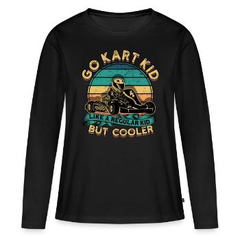 Kart conduite de kart pilotes de course Pilotes de course - T-shirt manches longues Premium bio Femme - noir - Devant - Julia (174cm)