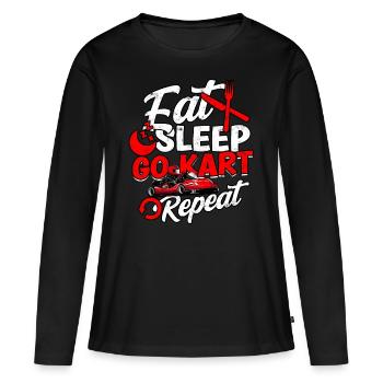 Kart conduite de kart pilotes de course Pilotes de course - T-shirt manches longues Premium bio Femme - noir - Devant - Julia (174cm)