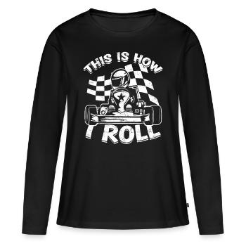 Kart conduite de kart pilotes de course Pilotes de course - T-shirt manches longues Premium bio Femme - noir - Devant - Julia (174cm)