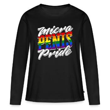Micropénis Petit Pénis Sexe Cock Club Micro - T-shirt manches longues Premium bio Femme - noir - Devant - Julia (174cm)