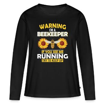 Bienenzucht und Honig - Frauen Premium Bio Langarmshirt - Schwarz - Vorne - Julia (174cm)