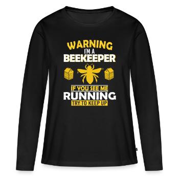 Bienenzucht und Honig - Frauen Premium Bio Langarmshirt - Schwarz - Vorne - Julia (174cm)