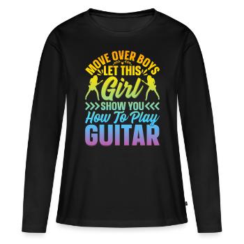 Guitariste Filles Guitariste - Funny Guitar Playe - T-shirt manches longues Premium bio Femme - noir - Devant - Julia (174cm)