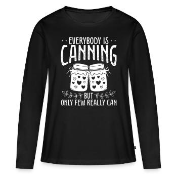 Conserverie de la saison des conserveries Homesteader - T-shirt manches longues Premium bio Femme - noir - Devant - Julia (174cm)
