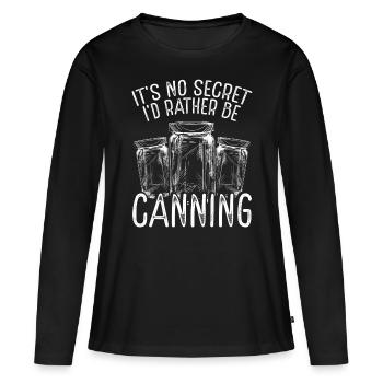 Canning Season Shelf Space Homesteading Food - Frauen Premium Bio Langarmshirt - Schwarz - Vorne - Julia (174cm)
