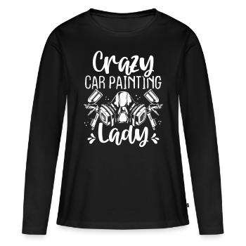 Automobile Car Crazy Car Painter Lady Detailer - T-shirt manches longues Premium bio Femme - noir - Devant - Julia (174cm)