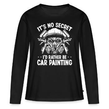 Peinture automobile de voiture pas de véhicule de détail secret - T-shirt manches longues Premium bio Femme - noir - Devant - Julia (174cm)