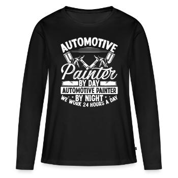 Automotive Car Painter 24 Hours Vehicle Sprayer - Women's Premium Organic Long Sleeve Shirt - black - Front - Julia (174cm)