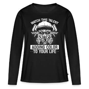 Peintre automobile Regardez ce véhicule de talent - T-shirt manches longues Premium bio Femme - noir - Devant - Julia (174cm)