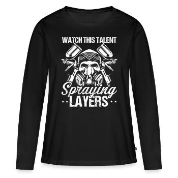 Vehicle Sprayer Layers Automotive Car Painter - Women's Premium Organic Long Sleeve Shirt - black - Front - Julia (174cm)