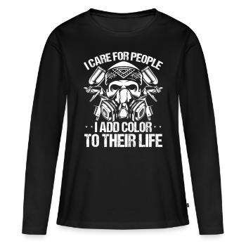 Vehicle Add Color to Life Automotive Car Painting - Women's Premium Organic Long Sleeve Shirt - black - Front - Julia (174cm)
