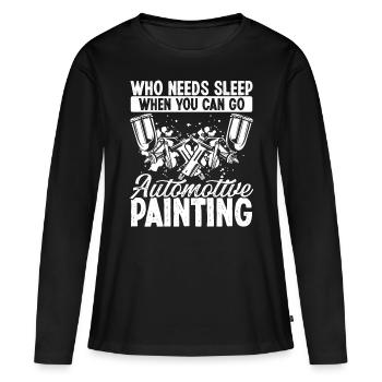Automobile Peinture de voiture Détail de voiture Véhicule - T-shirt manches longues Premium bio Femme - noir - Devant - Julia (174cm)