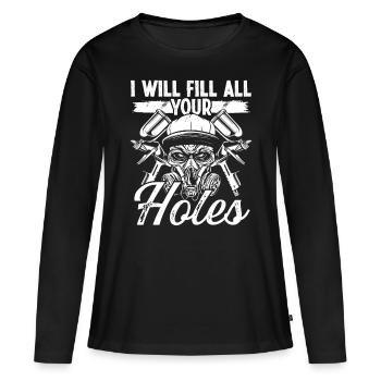 Automotive Car Painting all your Holes Vehicle - Women's Premium Organic Long Sleeve Shirt - black - Front - Julia (174cm)