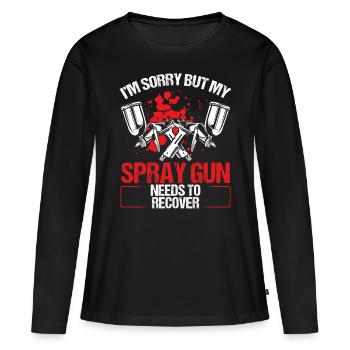 Automobile Peinture de voiture Spraygun Véhicule drôle - T-shirt manches longues Premium bio Femme - noir - Devant - Julia (174cm)