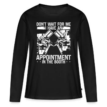 Temps de peinture de voiture automobile dans le véhicule de cabine - T-shirt manches longues Premium bio Femme - noir - Devant - Julia (174cm)