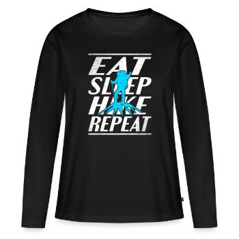 Alimentation Sommeil Randonnée - T-shirt manches longues Premium bio Femme - noir - Devant - Julia (174cm)