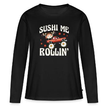 Sushi Me Rollin' Japanese Foodie I - T-shirt manches longues Premium bio Femme - noir - Devant - Julia (174cm)