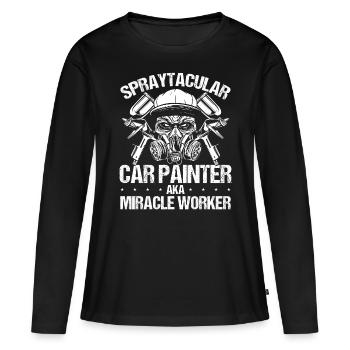 Vehicle Miracle Worker Automotive Car Painting - Women's Premium Organic Long Sleeve Shirt - black - Front - Julia (174cm)