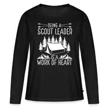 Girl Scout Leader Work of Heart Scouting Scout - Women's Premium Organic Long Sleeve Shirt - black - Front - Julia (174cm)