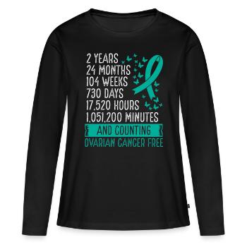 2 Years Ovarian Cancer Free Ribbon Movement - Frauen Premium Bio Langarmshirt - Schwarz - Vorne - Julia (174cm)