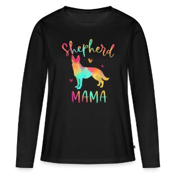 Shepherd Mama Colorful German Shepherd Gifts Dog M - Women's Premium Organic Long Sleeve Shirt - black - Front - Julia (174cm)