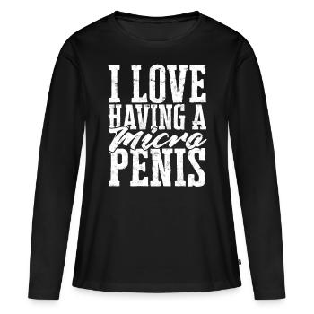 Micropénis Petit Pénis Sexe Cock Club Micro - T-shirt manches longues Premium bio Femme - noir - Devant - Julia (174cm)