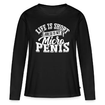 Mikropenis Kleiner Penis Sex Schwanz Club Micro - Frauen Premium Bio Langarmshirt - Schwarz - Vorne - Julia (174cm)