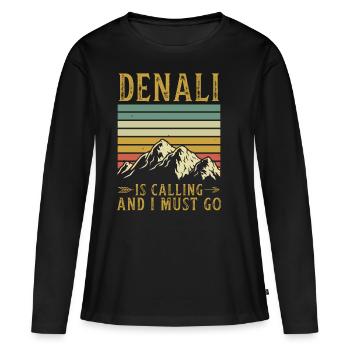 Alaska - T-shirt manches longues Premium bio Femme - noir - Devant - Julia (174cm)