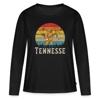 Chemises Banjo Pour Hommes Bluegrass Appalachia Folk - T-shirt manches longues Premium bio Femme - noir - Devant - Julia (174cm)