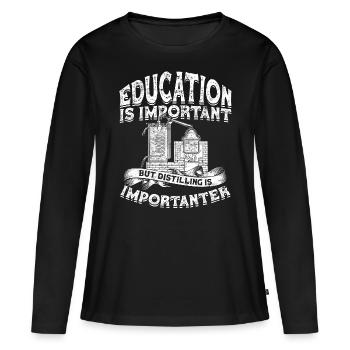 Schnaps Whisky distillé Schnaps distillateur Geschenkide - T-shirt manches longues Premium bio Femme - noir - Devant - Julia (174cm)