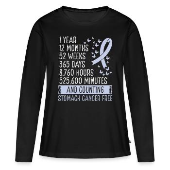 1 Year Stomach Cancer Free Ribbon Movement - Frauen Premium Bio Langarmshirt - Schwarz - Vorne - Julia (174cm)