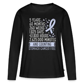 5 Years Stomach Cancer Free Ribbon Movement - Frauen Premium Bio Langarmshirt - Schwarz - Vorne - Julia (174cm)