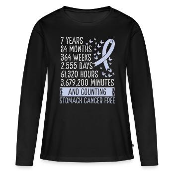 7 Years Stomach Cancer Free Ribbon Movement - Frauen Premium Bio Langarmshirt - Schwarz - Vorne - Julia (174cm)