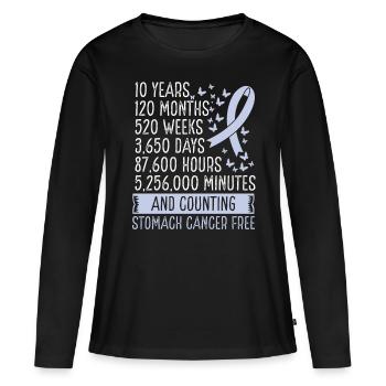 10 Years Stomach Cancer Free Ribbon Movement - Frauen Premium Bio Langarmshirt - Schwarz - Vorne - Julia (174cm)