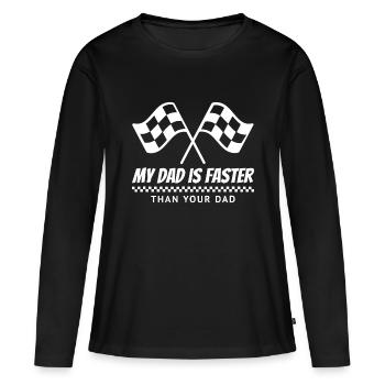 Mon père est plus rapide que ton père Race Track Racing Gi - T-shirt manches longues Premium bio Femme - noir - Devant - Julia (174cm)
