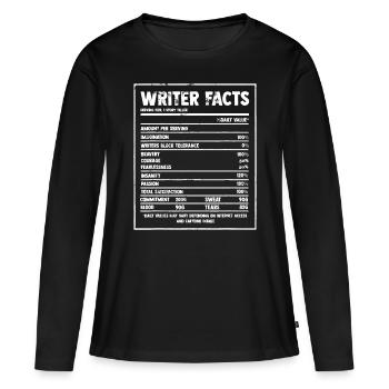 Schriftsteller Nährwertangaben Berühmter Roman Autor Grafik - Frauen Premium Bio Langarmshirt - Schwarz - Vorne - Julia (174cm)
