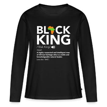 Black King Definition African Pride Melanin Educat - Women's Premium Organic Long Sleeve Shirt - black - Front - Julia (174cm)