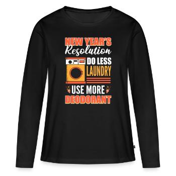 Résolution du Nouvel An Jour de l’An Nouvel An - T-shirt manches longues Premium bio Femme - noir - Devant - Julia (174cm)