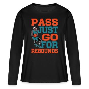 Passez, allez chercher des rebonds 3 - T-shirt manches longues Premium bio Femme - noir - Devant - Julia (174cm)