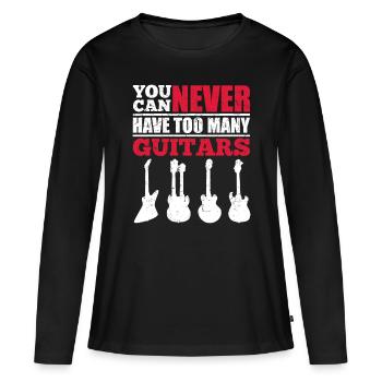 Drôle de guitariste Instrument de musique Guitariste G - T-shirt manches longues Premium bio Femme - noir - Devant - Julia (174cm)