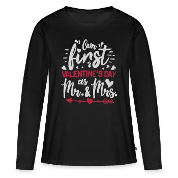 Newlywed Our First Valentines Day As Mr And Mrs Le - Women's Premium Organic Long Sleeve Shirt - black - Front - Julia (174cm)